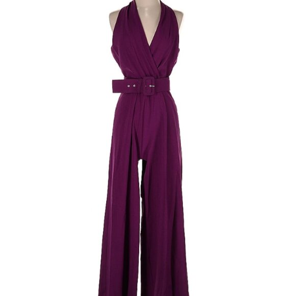 Julia Jordan Purple Belted Jumpsuit Size 4 - Picture 1 of 9